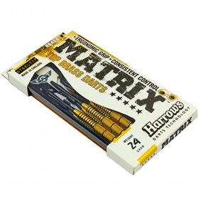 Дротики для гри в дартс циліндричні PRO BRASS B106-24 MATRIX (сталь, вага 24гр, 3шт.,+3хвост,+3опер)