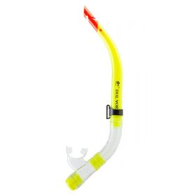 Трубка для плавания с одним клапаном желтая Dolvor SN01Р