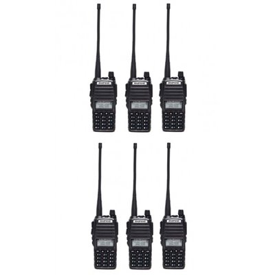 Комплект 6 шт Рація портативна Baofeng UV-82 UP VHF/UHF 8 Вт до 15 км Чорна