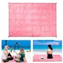 Підстилка анти-пісок Sand Free Mat Pink килимок туристичний для пляжу і пікніка 200 x 200 мм з металевими кільцями для кріплення