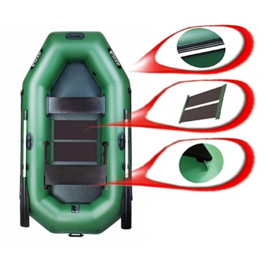 Ладья ЛТ-240ЕСБ човен Ladya 240 з пересувним сидінням, килимком та привальним брусом