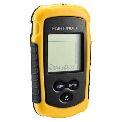 Практичний ехолот портативний Fish Finder до 100м сонар портативний універсальний чорно-жовтий