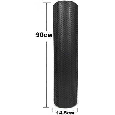 Масажний ролик EasyFit Foam Roller 90 см Чорний