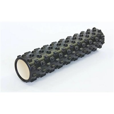 Масажний ролик EasyFit Grid Roller PRO 45 см Чорний