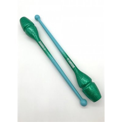 Булави для гімнастики SASAKI NEW FIG M 34JKGH гума 40.5 cm 150g Light-blue Green x (SCJ34JKGH)