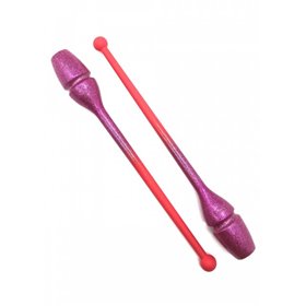 Булави для гімнастики SASAKI MJ 38GH гума 36cm FreshRed x Pink (SCJ38GHx)