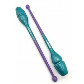 Булави для гімнастики SASAKI NEW FIG M 34GH гума 44cm 150g Purple x EmeraldBlue (SC34GHx)