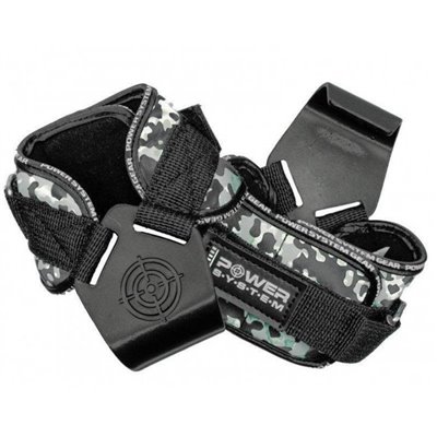 Гаки для тяги на зап'ястя Power System Hooks Camo PS-3370 Black/Grey XL