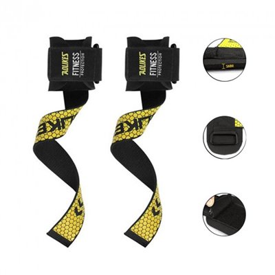 Лямки для тяги AOLIKES HW-7633 Black + Yellow штанги атлетические (LZV)