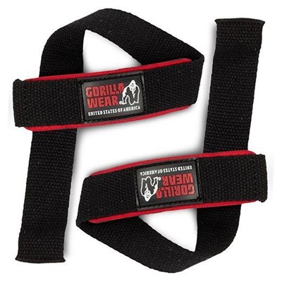 Лямки для тяги Padded Lifting Straps Gorilla Wear Чорно-червоний (35369008)