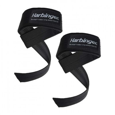 Лямки Harbinger Big Grip No-Slip Nylon Lifting Straps DuraGrip Black (20500, з неопренової вставкою)