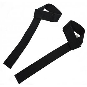 Лямки (ремішки) EasyFit атлетичні для тягової тяги чорні EF-DDLFTBk